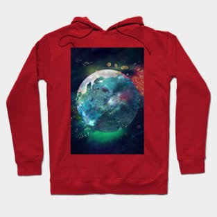 Neptune microscopic undersea blue planet in a primordial sea Hoodie